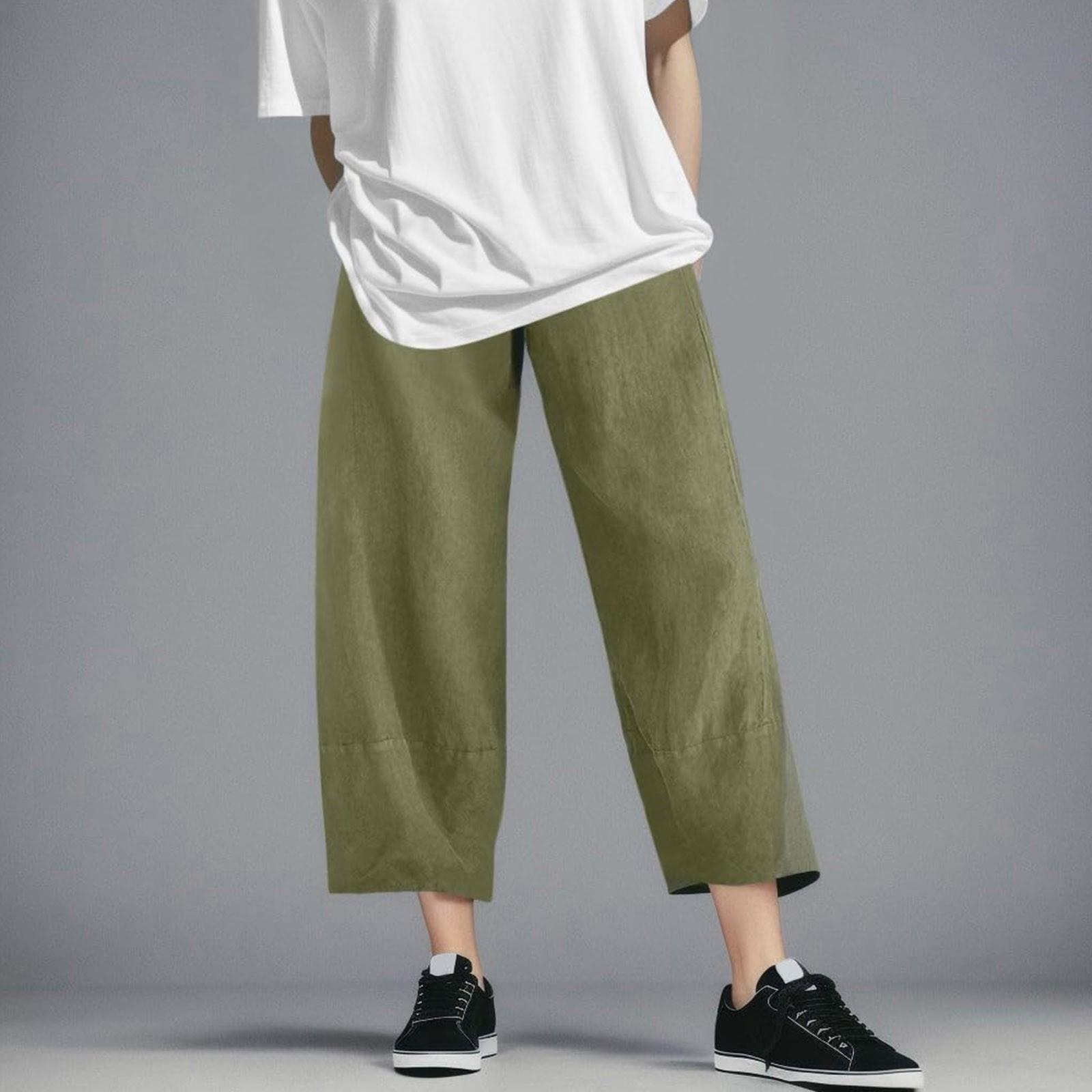 

Женские удобные повседневные модные свободные однотонные брюки с эластичной резинкой на талии L армия зеленый