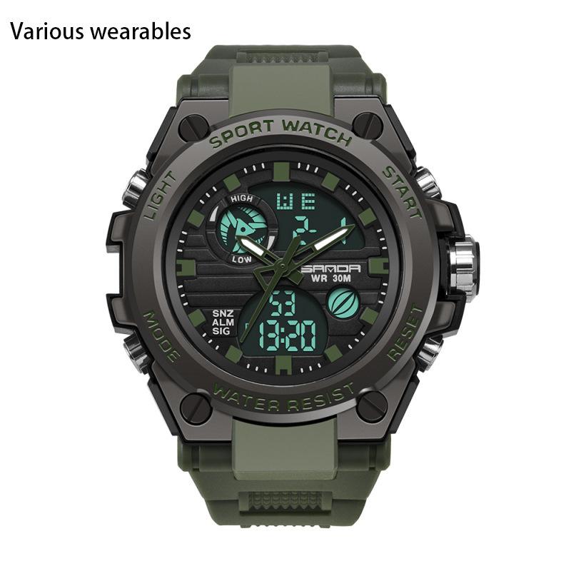 Trendy and Personalized Men's Electronic Watch Outdoor Sports Waterproof Luminous Watch Multi-functional Male and Female Student Watch