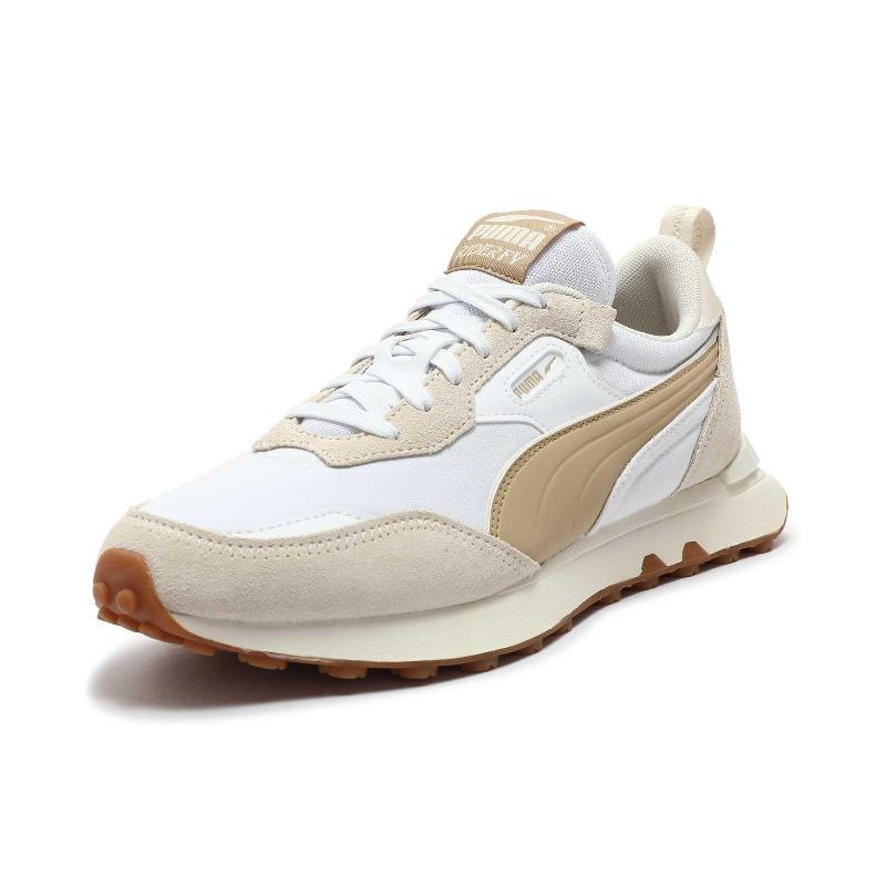 Puma Rider FV Unisex Low Top Casual Shoes White Brown 391925-06