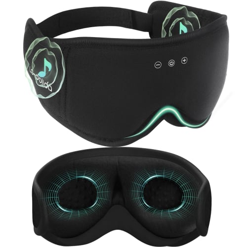 

LC-dolida Sleeping Eye Mask, Bamboo Fabric 3D Eye Mask, Covers Ears, USB Rechargeable, Light Blocking, Restful Sleep, Travel Aid, Lightweight, Unisex,