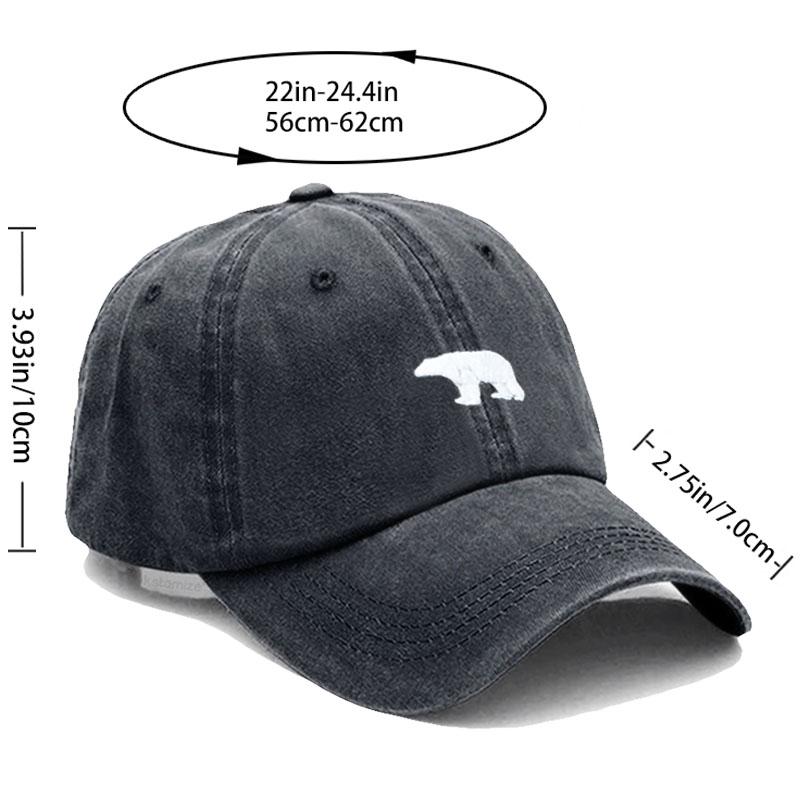 Little Bear Embroidery Baseball Cap For Women Men Fashion Adjustable Soft Washed Cotton Dad Hat Unisex Classic Golf Caps