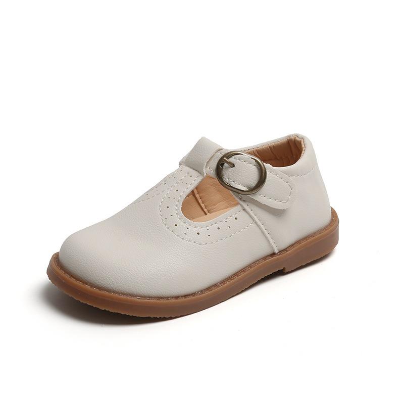 Girls Solid Color British Style Kids Princess Leather Shoes College Style Casual Single Shoes