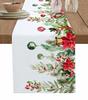 Natale Abete Argentato Foglie Fiocchi di Neve Grana Legno Lino Runner da Tavola Decorazione Cucina Runner da Tavola Forniture per Feste