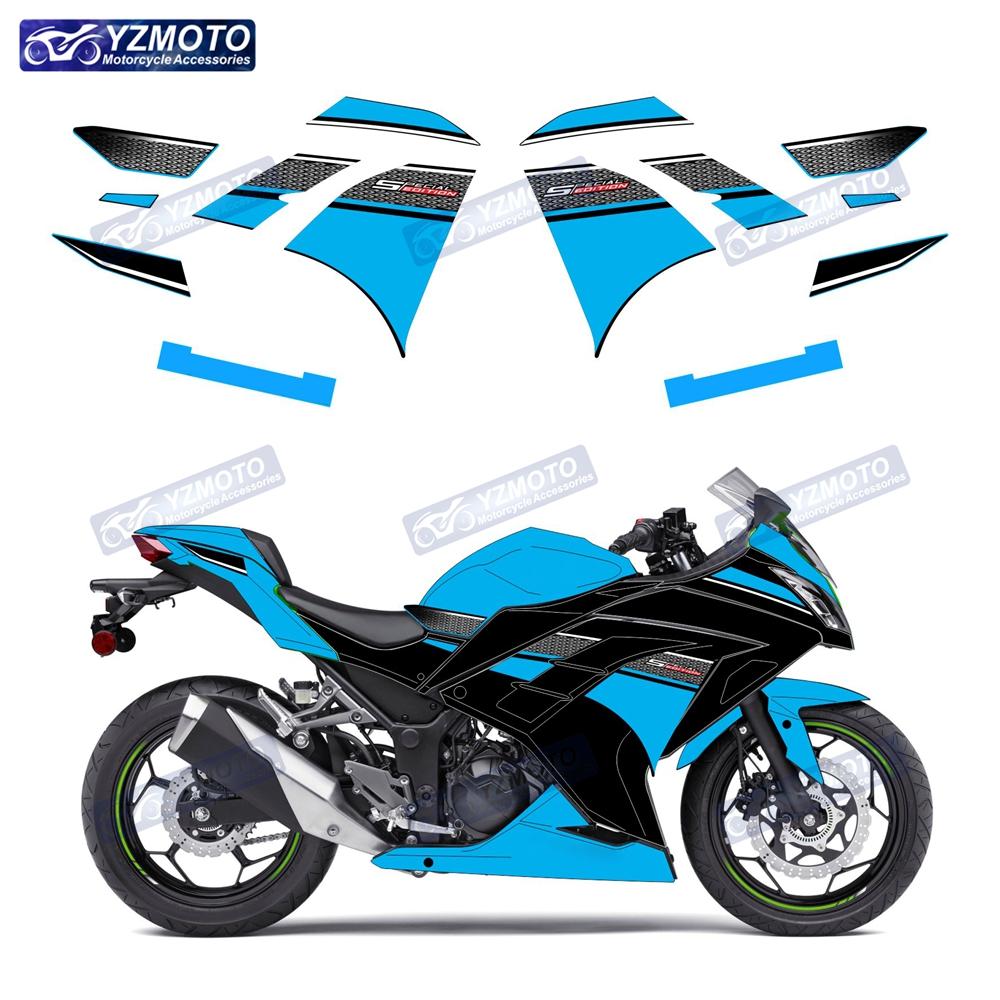 For Kawasaki NINJA300 Ninja300 EX300 Motorcycle Fairing Shell Decal Reflective Waterproof Racing Outer Panel Sticker Decoration