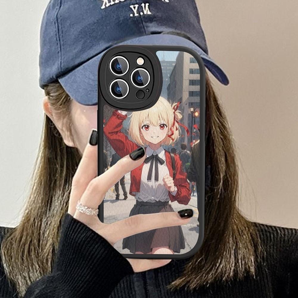 Anime Lycoris R-Recoil Phone Case Hard Leather For iPhone 14 13 12 Mini 11 14 Pro Max Xs X Xr 7 8 Plus Fundas