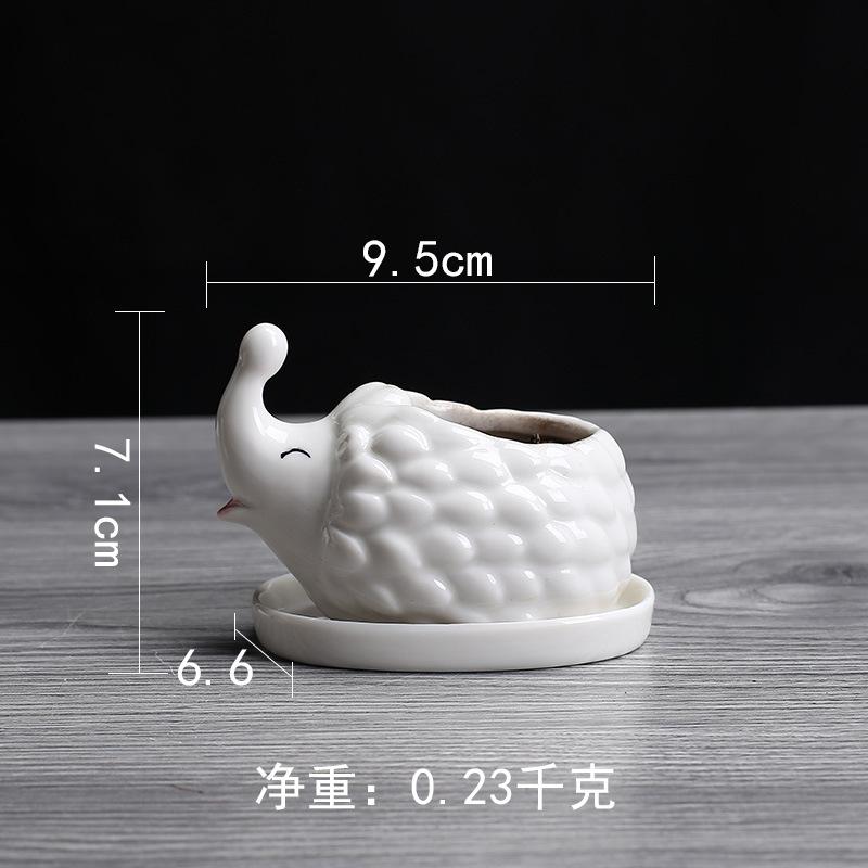 Succulent Ceramic Flower Pot, Gardening Creative Flower Pot With Tray, Korean Office Desktop Potted Ceramic Crafts