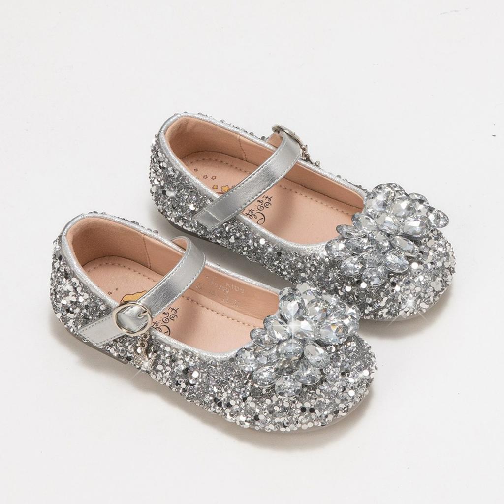 Girls' Fashionable Princess Shoes Children's High-end Crystal Shoes Soft-soled Small Leather Shoes Girls' Lightweight Shoes