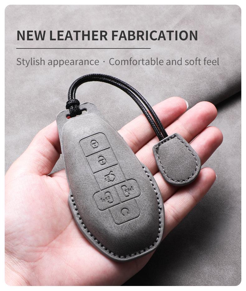 BYD D9 Key Faux Suede Protective Shell - Luxury Car Key Case