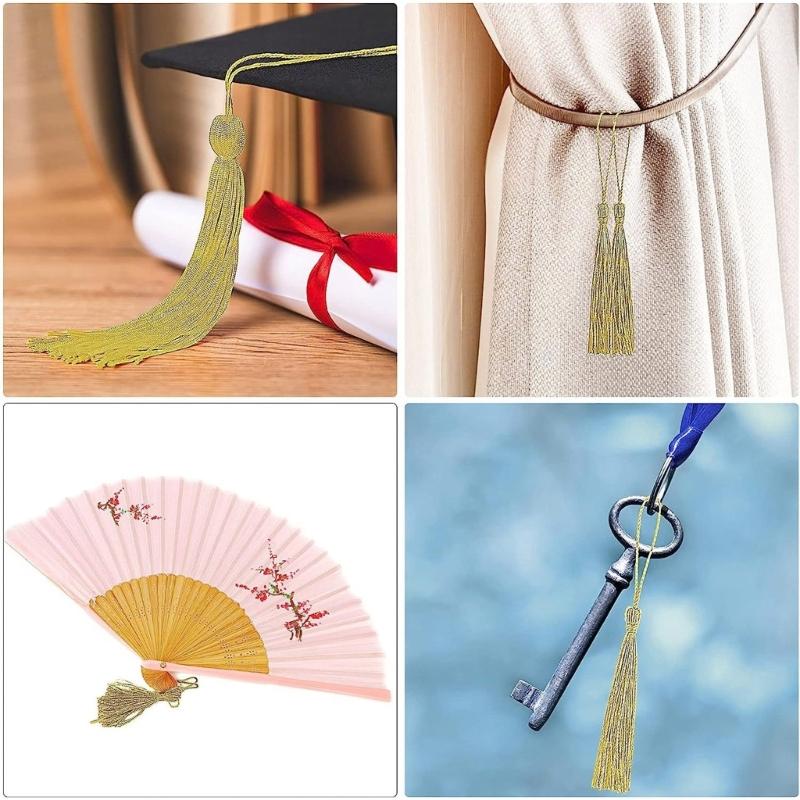 Decorative Polyester Tassels Crafting Accessory Colorful Handmade Sewing Embellishment