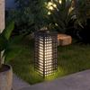 Outdoor Light with Solar Module, Automatic On-Switch, 8 h Operating Time, Rattan Look, Steel, 15.5 x 15.5 x 46 cm, Grey