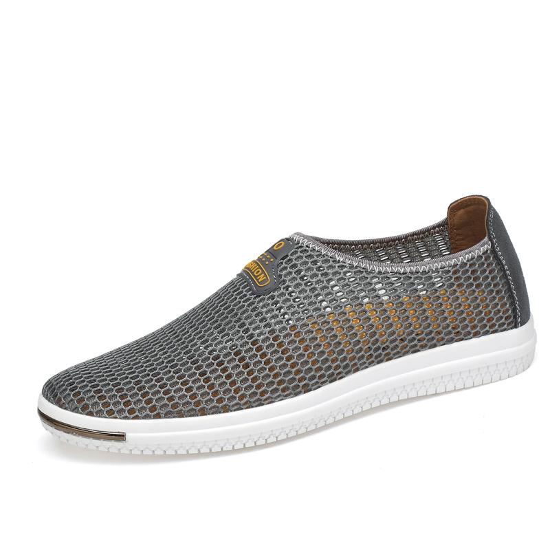 2025 mesh shoes men's summer shoes breathable men's shoes lazy shoes mesh cloth surface men's casual sports running shoes hole shoes