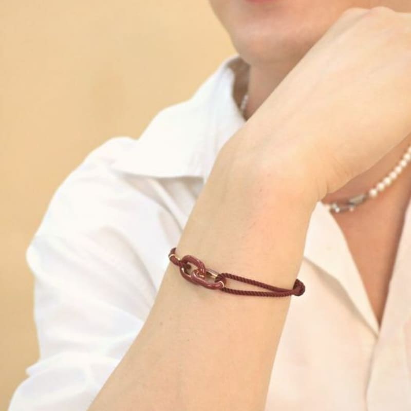 Gaman DOUBLE WINE ENAMEL CORD BRACELET