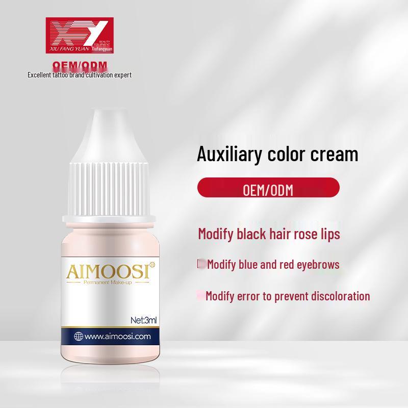 AIMOOSI Microblading Semi-Permanent Pigment: Red, Blue for Eyebrows, Dark Lips, Flesh Pink Emulsion