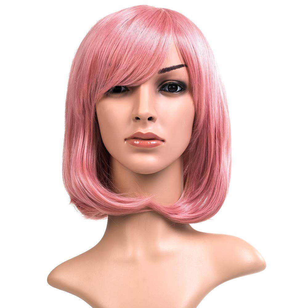 Damen Kurz Gerade Haare Perücken Damen Synthetisch 12 Zoll Anime Cosplay Kostüm Party Perücken Dunkelblau