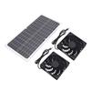 Solar Powered Fan Kit 16W Monocrystalline Solar Panel Dual Exhaust Fans Kit with Protective Net for Pet House Chicken