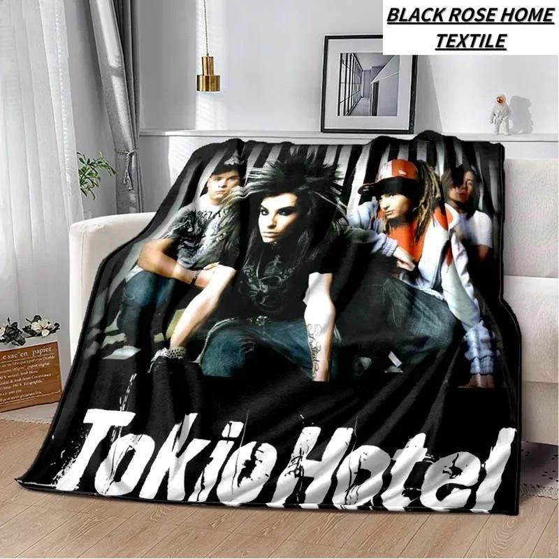 Coperta Artistica di Moda Tokio Hotel Rock Band Lenzuolo di Lusso per Camera da Letto Coperta Calda per Viaggi all'Aperto Campeggio Picnic Pausa Pranzo