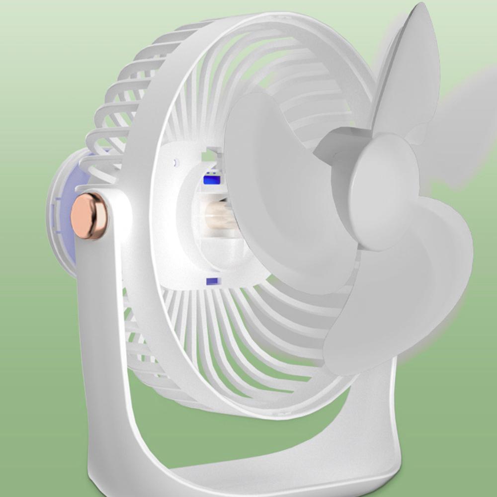6 Inch USB Charging Desk Fan Quiet Three Blades Portable Table Fan with Night Light