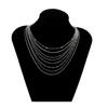 Fashion versatile metal layer collar accessories, simple and trendy multi-layer thin chain necklace