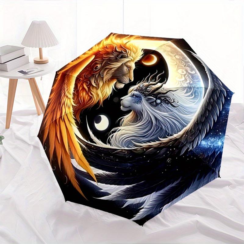

1pc Mythical Lion and Dragon Automatic Opening and Closing Umbrella - Suitable for Various Occasions, Outdoor Activities, Lightweight and Durable