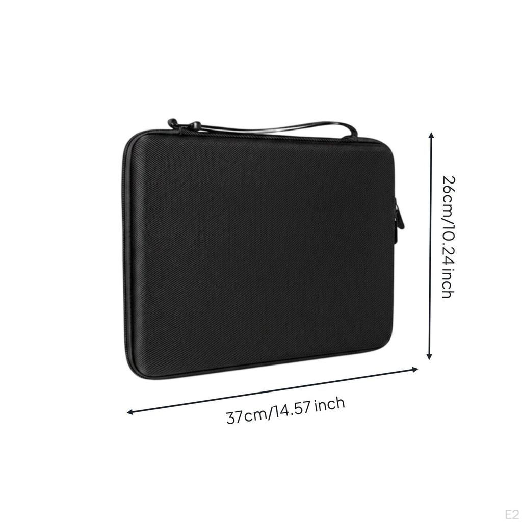 Hard Shell Laptop Case Pressure Resistant Shockproof Soft Lining for Travel Black