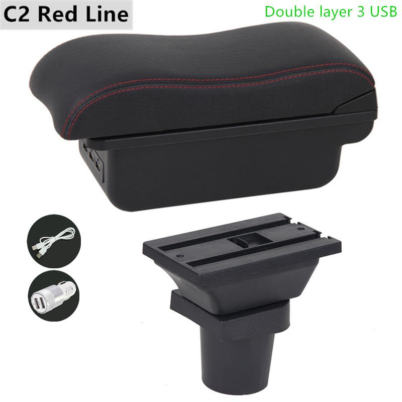 Armrest Arm Rest For Toyota Yaris Vitz Hatchback 1998-2011 Centre Console Storage Box with USB LED 1999 2000 2001 2002 2003 2004