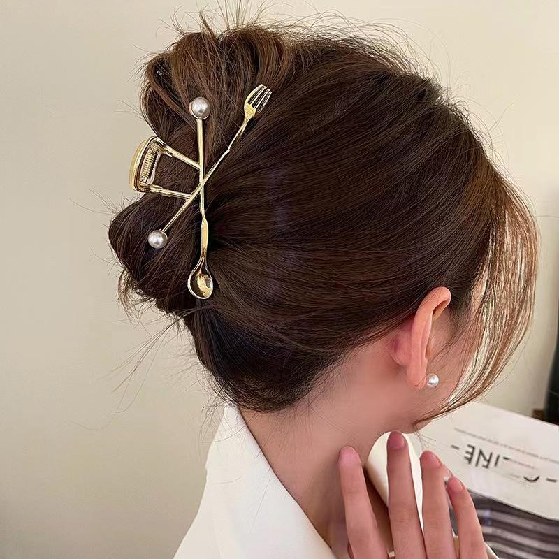 Trendy Big Women's Claw Clip for Thick Hair Accessories Headwear Giant Geometric Wave Note Crab Catch Clamps Clipper Hairgrip