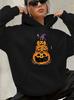 Pastel Halloween Rainbow Ghost Print Hoodie for Women THE BOO CREW Halloween Family Matching Outfits Pumpkin Graphic Sweatshirt
