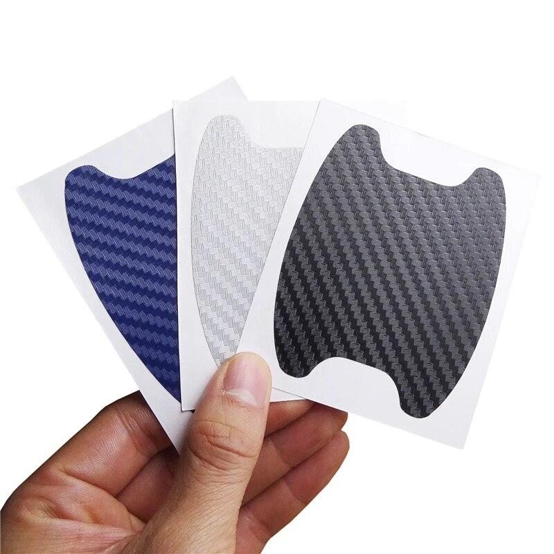 Universal 4 Pcs Car Door Handle Wrist Sticker Black/Silver/Blue Exterior Scratches Resistant Protector Cover Auto Accessories