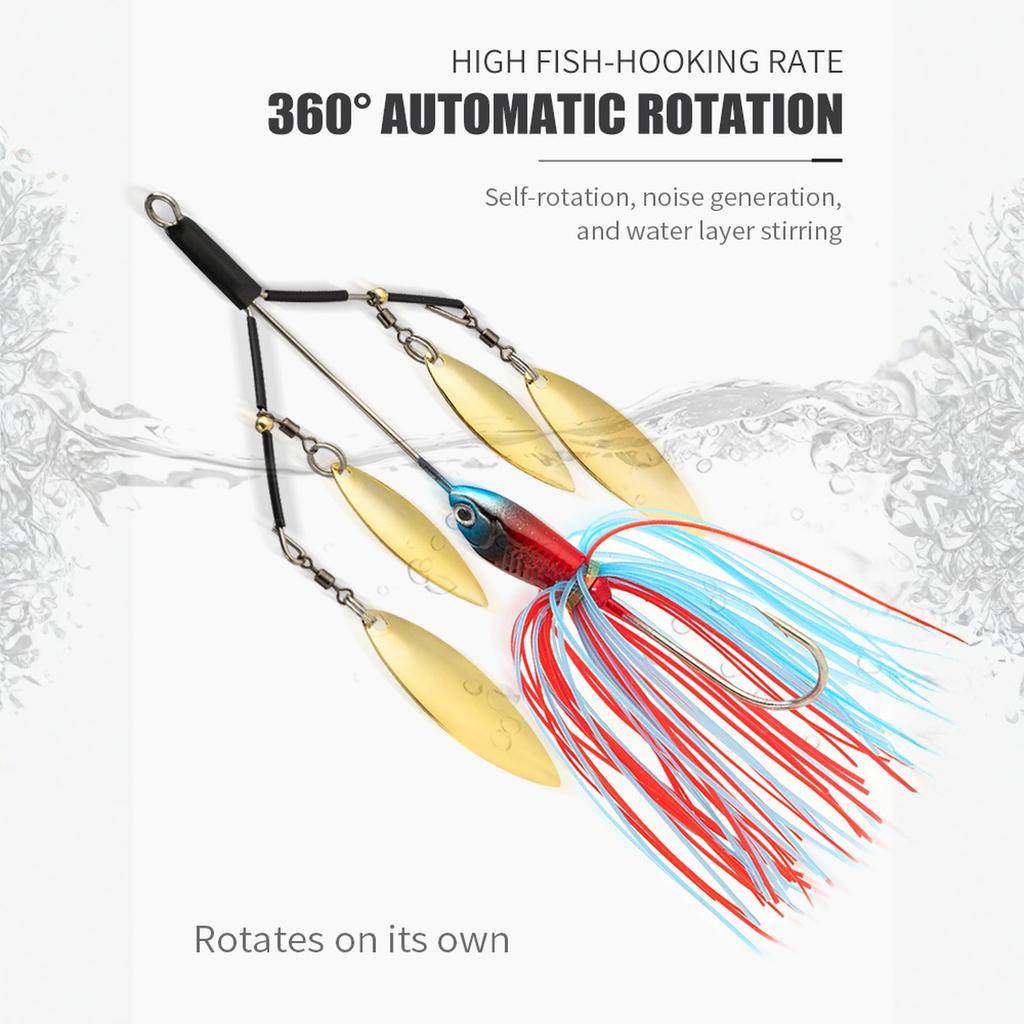 Spinnerbait Fishing , Hard Metal Kits Swimbait for Bass Trout Salmon Walleye Saltwater 5pcs/Pack