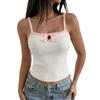 2026 Spicy Sweet Style Color Block Cropped Camisole with Hollow-out Bowknot for Women
