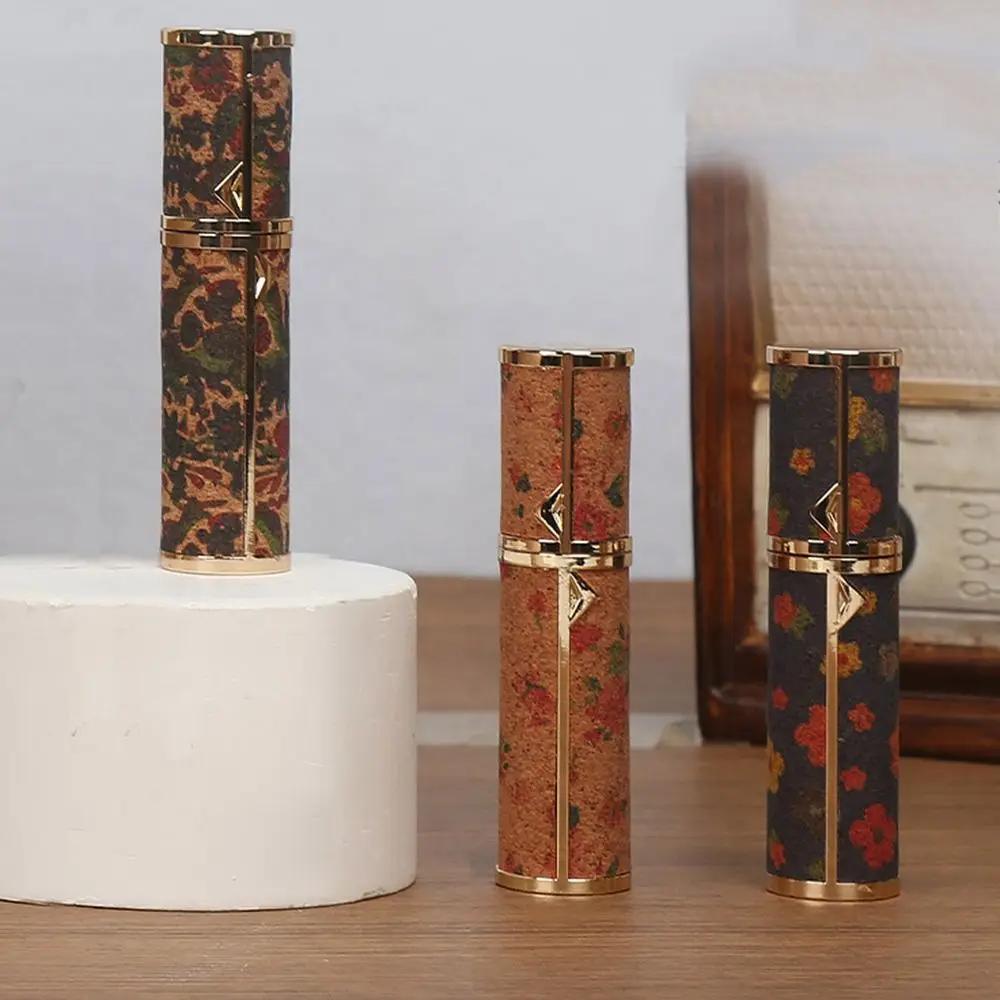 Leather Perfume Bottle Empty 5ml Parfume Atomizer Bottle Flower Pattern Refillable Ultra-fine Mist Fragrance Container Travel