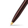 Sheaffer 100 9370 Glossy Coffee Brown Ballpoint Pen with PVD WP33791 Gold-Tone Trim,
