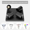 Plafonnier - kambo - gu10 - 4 spots - noir - moderne - orientable