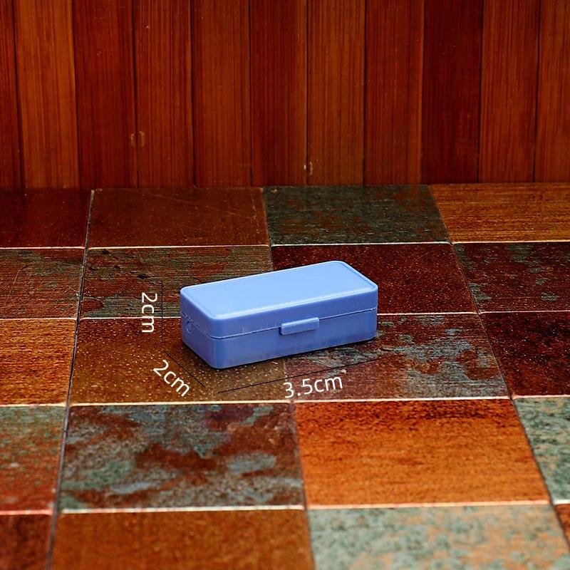 1Pc Dollhouse Simulation Miniature Pencil Case Double-Layer Pencil Box Model Mini Stationery Box School Scene Pretend Toys-Toy
