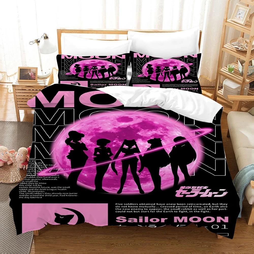 Kawaii Sailor Moons luxurious Duvet Covers Kids Cartoon Bedding Set Quilt Cover Twin Full Bedroom Bed Decor for Teens Best Gifts 200x200cm