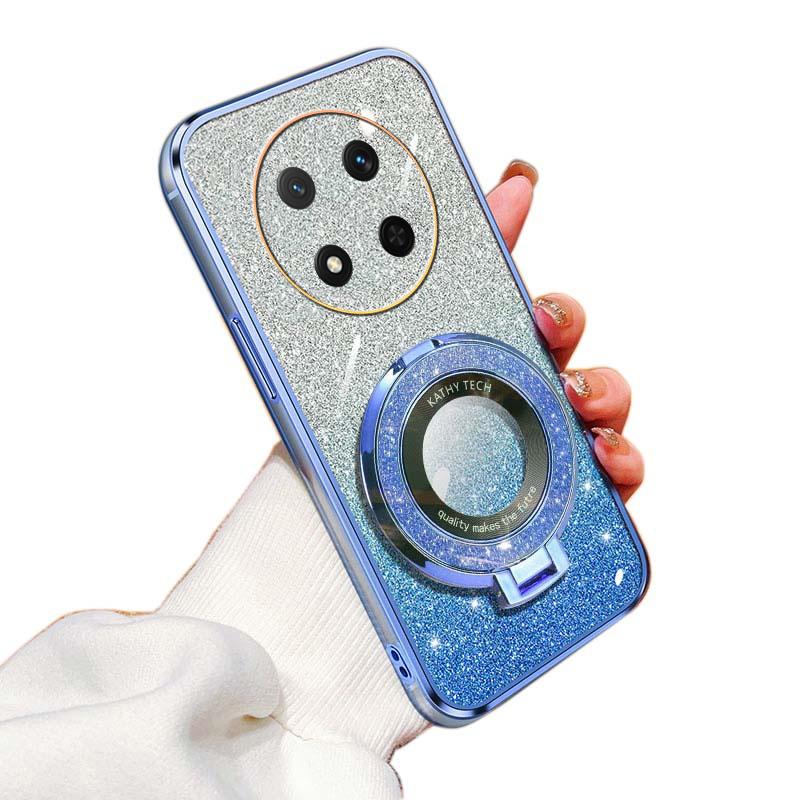 

Роскошное покрытие для Honor Magic 7 Lite Pro 5G X9C Магнитная подставка Держатель Блестящий чехол для Honor X9C Magic Pro Lite 7 5g Мягкая обложка Honor X9C синий