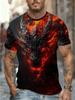 Dragon Fire Print Men'S T-Shirt - Breathable, Soft, Trendy Graphic Tee, Comfort Fit Casual Top