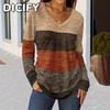 Women's Fashion V-Neck Long Sleeve Autumn Winter Casual Blouses & Shirts