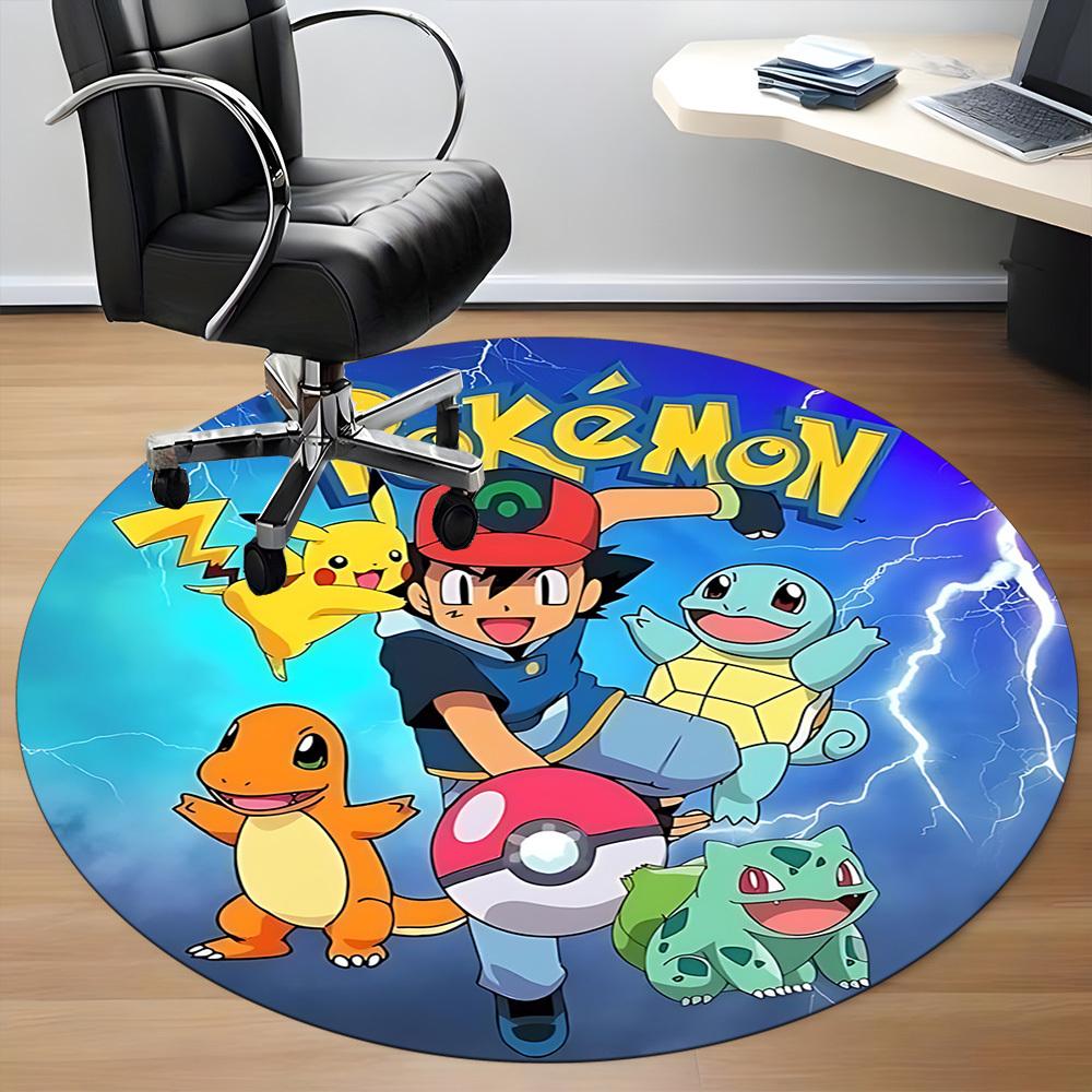 1 stuks Pokemon Personages Kantoor Ronde Vloerkleed, Binnenmat Geschikt Voor Kantoor, Slaapkamer Woonkamer Huisdecoratie, Kamerdecoratie, Offic a0928172
