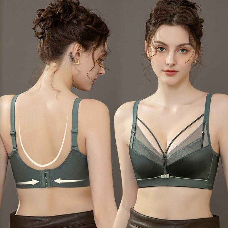 Нова літня атласна ультратонка модна нижня білизна без сталевого кільця М’який і зручний регульований бюстгальтер зі зборами