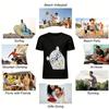 Cute Glasses Bear Print Casual T-Shirt for Adults and Kids Loose Breathable Daily Wear Top Pure cotton T-shirt