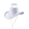 Cowboyhut im Westernstil Einheitsgröße Weiß Cowgirl-Hüte mit Nieten Unisex Kostüm Zylinder Fedora Hut Halloween Requisiten Kappen