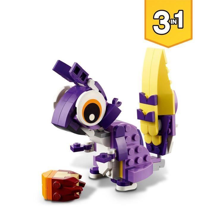 LEGO® 31125 Creator 3 En 1 Fabuleuses Créatures De La Forêt, Du Lapin À La Chouette En Passant Par l'Écureuil, Figurines d'Animaux
