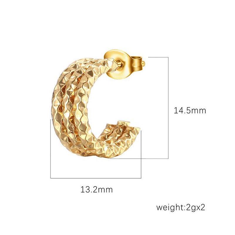 Elegant Gypsophila C-Shaped Titanium Steel Earrings - Trendy, Versatile Accessories