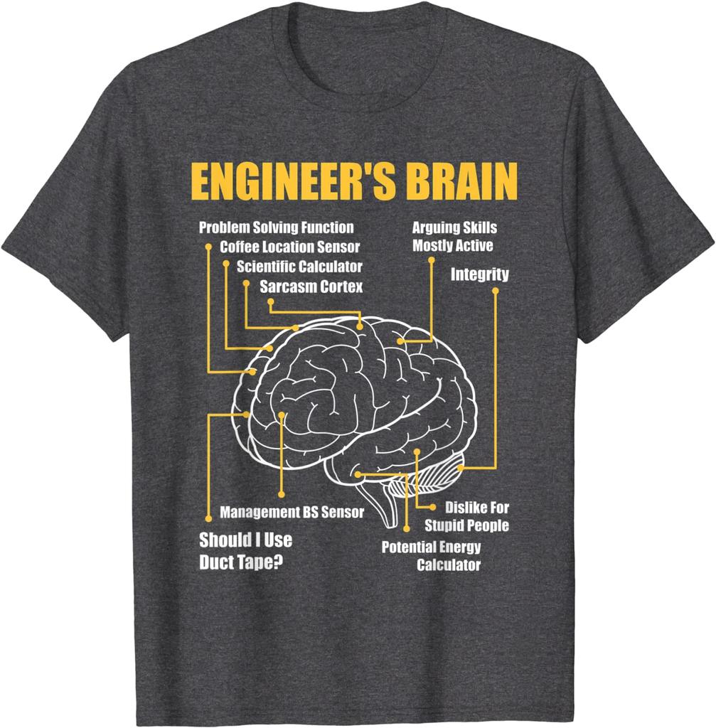Engineers Brain  Funny Sarcastic Engineering Gift TShirt for Men Women Graphic T Shirts