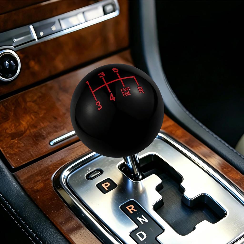 Abfer Shift Billiard Ball Shifter Stick Handle Fits Most Auto Manual Cars and Black 6-Speed Knob, Head, Trucks,
