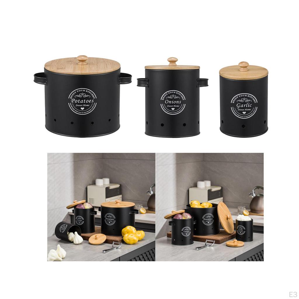 Küchen Gemüse Aufbewahrungsdosen Behälter Kartoffel Zwiebel Knoblauch Behälter