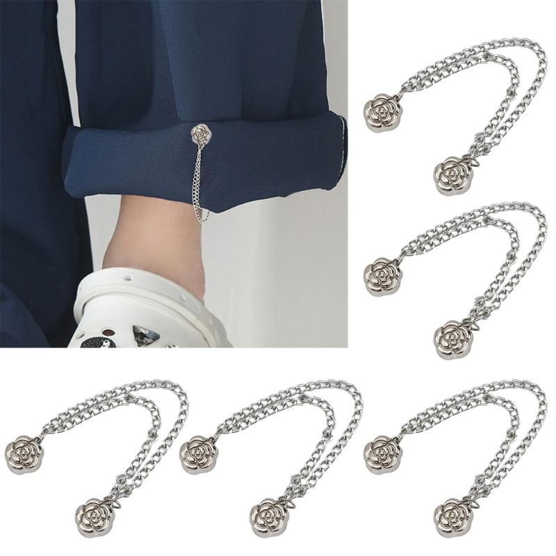 5Pieces Magnetic Pants Cuffs Fasteners, Pants Hems Fasteners Clip Strong Magnets Clip for Pants Trousers to Make Shorter