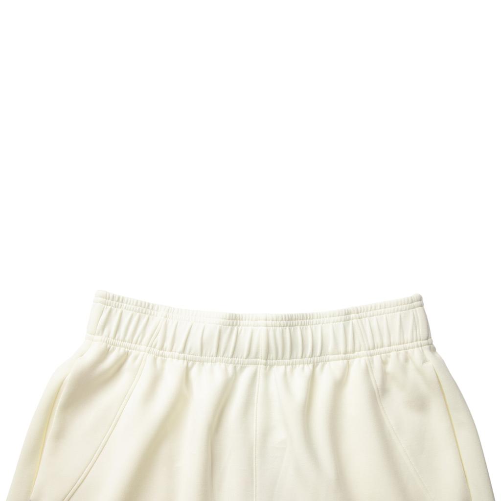 Li Ning Fitness Series Solid Color Mid Waist Elastic Versatile Five Point Casual Shorts Women shorts Mother-Of-Pearl-White AKSV438-1