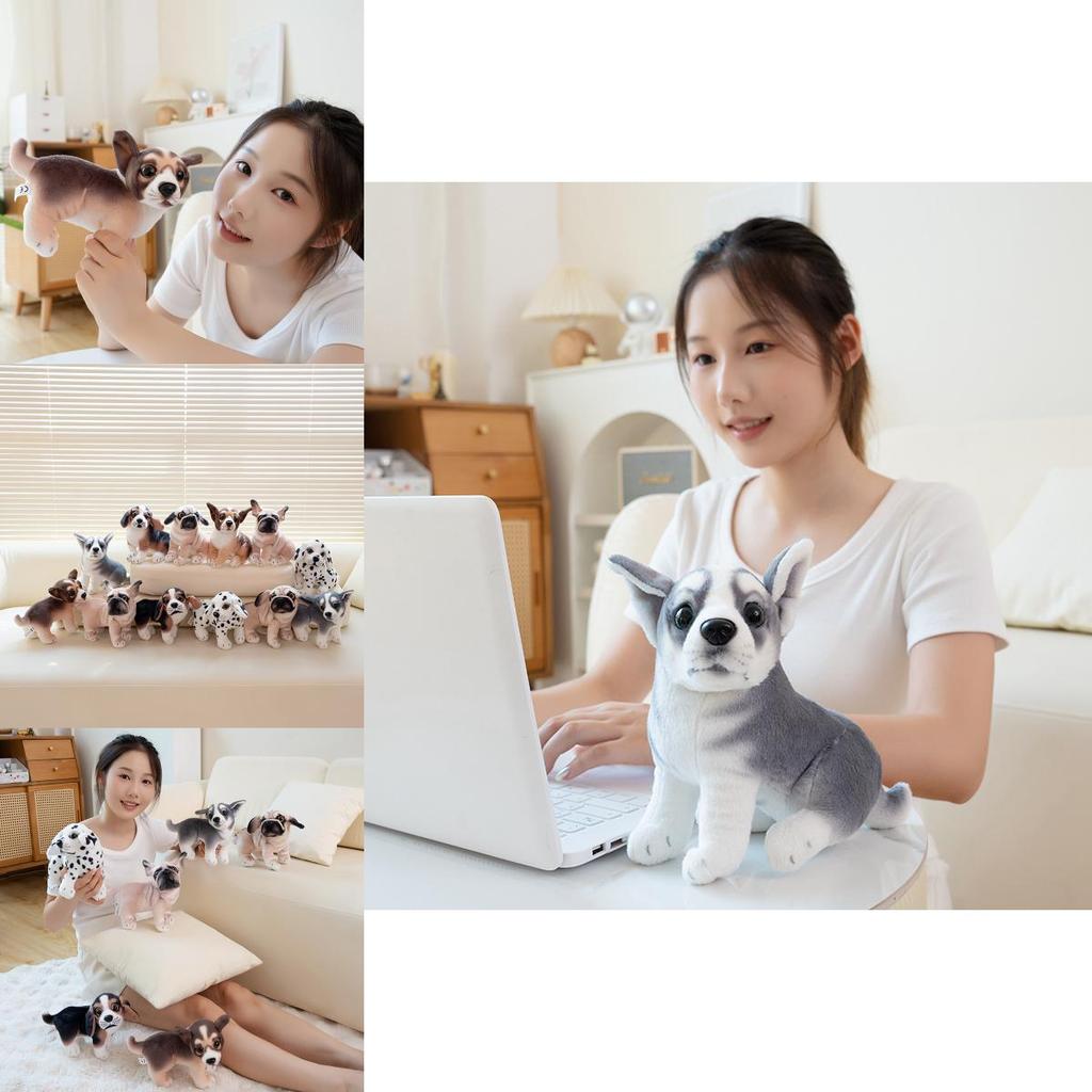 Adorable Plush Dog Toy Cute Chihuahua And Husky Stuffed Animal With Soft Fur